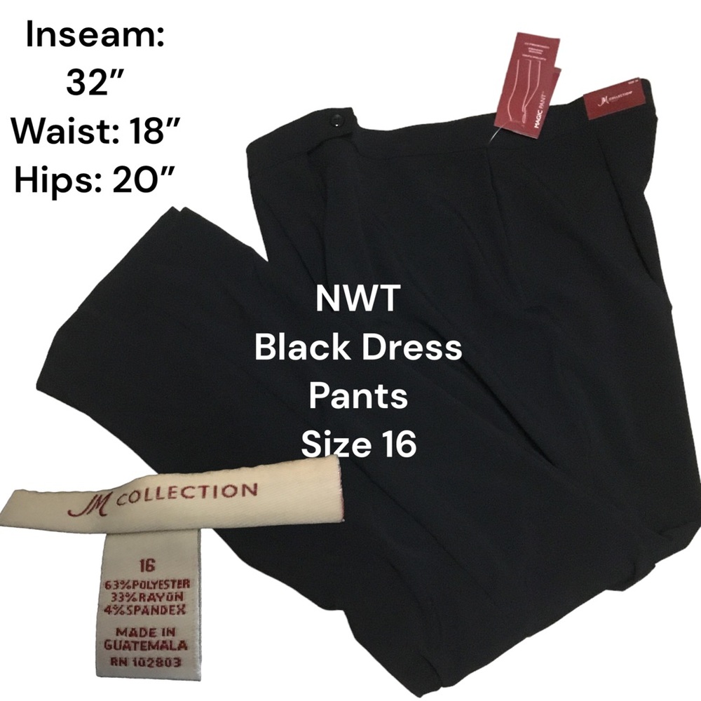 NWT, Black Pants, so 16 by JM Collection